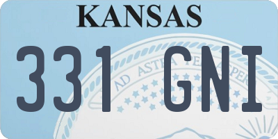 KS license plate 331GNI