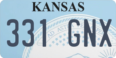 KS license plate 331GNX