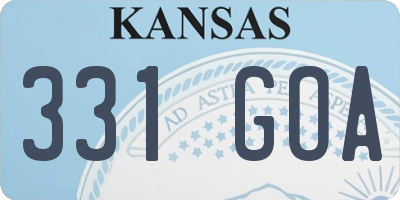 KS license plate 331GOA