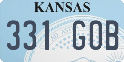 KS license plate 331GOB