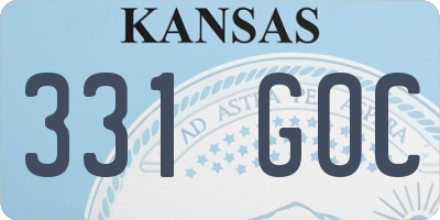 KS license plate 331GOC
