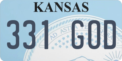 KS license plate 331GOD
