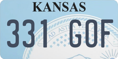 KS license plate 331GOF