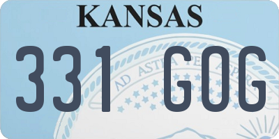 KS license plate 331GOG