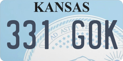 KS license plate 331GOK