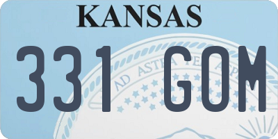 KS license plate 331GOM