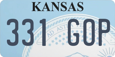 KS license plate 331GOP