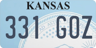 KS license plate 331GOZ