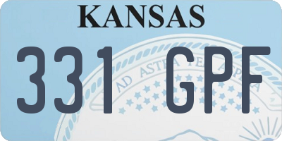 KS license plate 331GPF