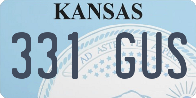 KS license plate 331GUS