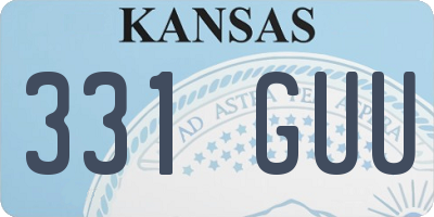 KS license plate 331GUU