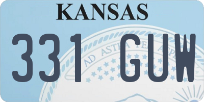 KS license plate 331GUW