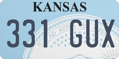 KS license plate 331GUX