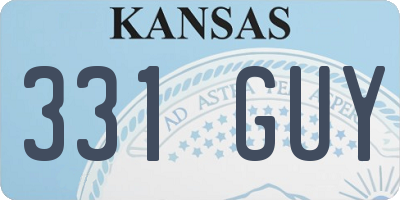 KS license plate 331GUY