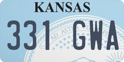 KS license plate 331GWA