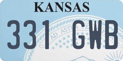 KS license plate 331GWB