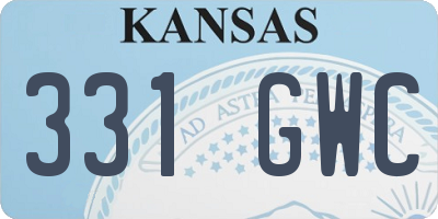 KS license plate 331GWC