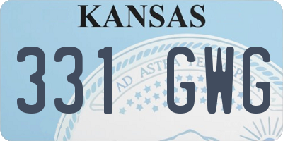 KS license plate 331GWG