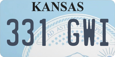 KS license plate 331GWI