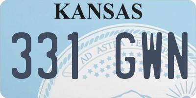KS license plate 331GWN