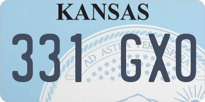 KS license plate 331GXO