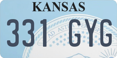 KS license plate 331GYG