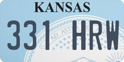 KS license plate 331HRW