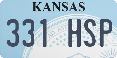 KS license plate 331HSP