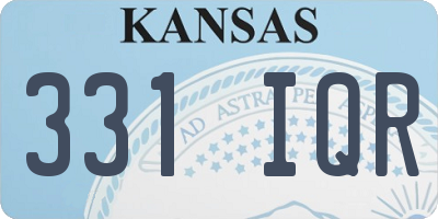 KS license plate 331IQR