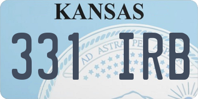 KS license plate 331IRB