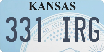 KS license plate 331IRG
