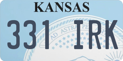KS license plate 331IRK