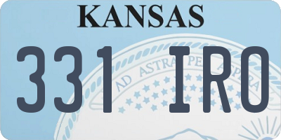 KS license plate 331IRO
