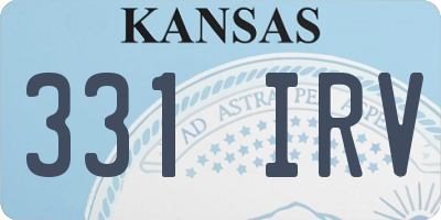 KS license plate 331IRV