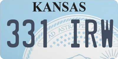 KS license plate 331IRW