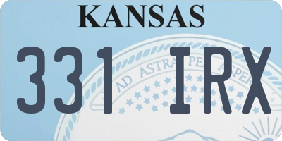 KS license plate 331IRX