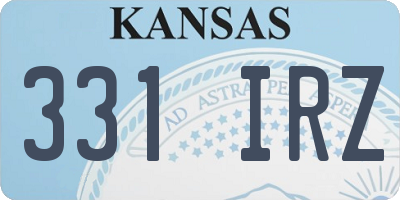 KS license plate 331IRZ