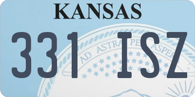 KS license plate 331ISZ