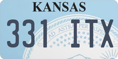 KS license plate 331ITX