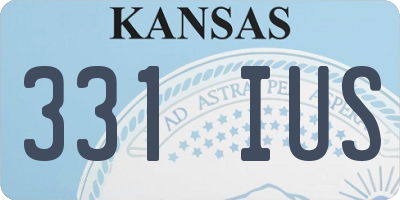 KS license plate 331IUS