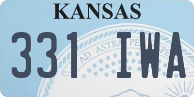 KS license plate 331IWA