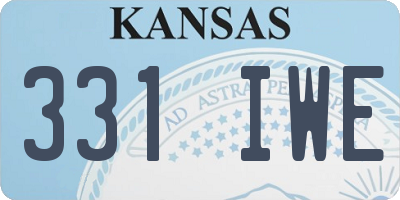 KS license plate 331IWE