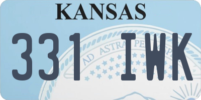 KS license plate 331IWK