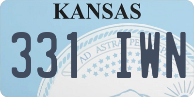 KS license plate 331IWN