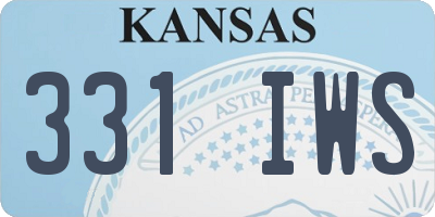 KS license plate 331IWS