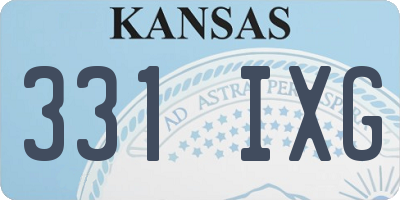 KS license plate 331IXG