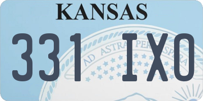 KS license plate 331IXO