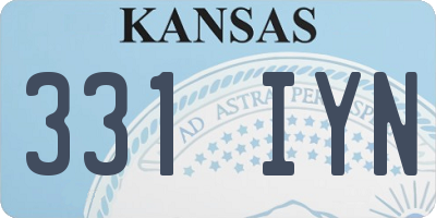 KS license plate 331IYN