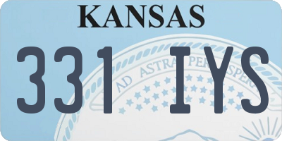 KS license plate 331IYS