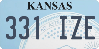 KS license plate 331IZE